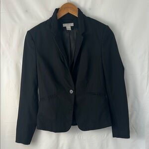 H&M Black Tailored Blazer with Notched Lapels women size 6 small business core